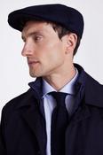 Navy Melton Wool Flat Cap image
