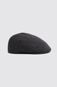 Charcoal Melton Wool Flat Cap