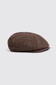 Brown Harris Tweed Herringbone Baker Boy Cap image