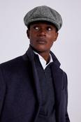 Charcoal Harris Tweed Herringbone Baker Boy Cap image