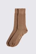 Taupe Melange Ribbed Socks image