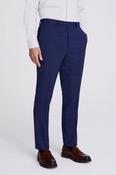 Italian Tailored Fit Blue Check Trousers image