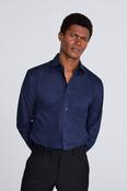 Regular Fit Dark Blue Stretch Shirt
