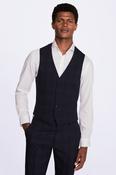 Slim Fit Navy Check Waistcoat 
