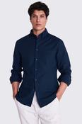 Navy Washed Cotton Oxford Shirt image