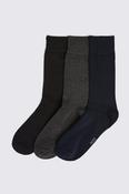 Black, Navy &amp; Charcoal 3-Pack Bamboo Socks image