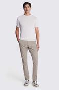 Tailored Fit Dark Taupe Cotton-Stretch Chinos  image