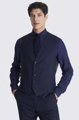 Italian Tailored Fit Navy Check Waistcoat image