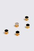 Reversible Gold Onyx &amp; Mother of Pearl Dress Studs