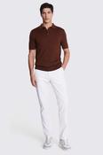 Tailored Fit Off-White Cotton Chinos  image