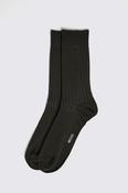 Dark Olive Fine Ribbed Socks image