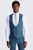 Tailored Fit Teal Flannel Waistcoat  image