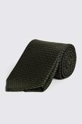 Italian Olive Green Grenadine Silk Tie