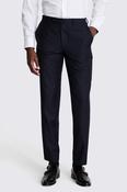 Italian Tailored Fit Navy Herringbone Trousers image