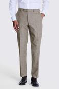 Italian Tailored Fit Brown Check Trousers image