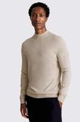 Oatmeal Merino-Blend Mock-Neck Jumper image