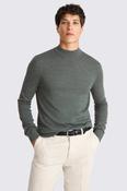Mid Teal Merino-Blend Mock-Neck Jumper image