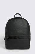 Black Grained Leather Backpack image