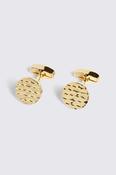 Gold Textured Round Cufflinks image