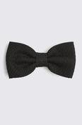 Italian Black Silk Grenadine Pre-Tied Bow Tie