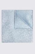 Silver Blue Floral Swirl Silk Pocket Square image