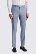 Slim Fit Steel Blue Matte Linen Trousers image