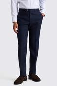 Tailored Fit Navy Matte Linen Trousers image
