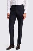 Italian Tailored Fit Navy Stripe Trousers image