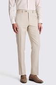 Italian Tailored Fit Taupe Hopsack Trousers image