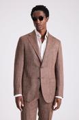 Italian Tailored Fit Cerise Herringbone Trousers image