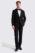 Italian Tailored Fit Black Twill Trousers image