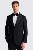 Italian Tailored Fit Black Twill Trousers image