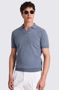 Linen Blend Steel Blue Skipper Polo image