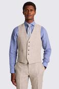 Slim Fit Oatmeal Linen Waistcoat image