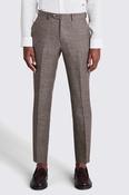 Regular Fit Brown Linen Trousers image