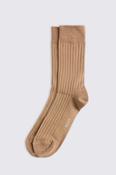 Sand Ribbed Mercerised Socks image