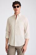 Camel Stripe Cotton Oxford Shirt