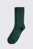 Emerald Green Ribbed Mercerised Socks image