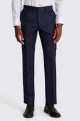 Italian Tailored Fit Blue Plain Trousers image
