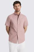 Dusty Pink Short Sleeve Washed Cotton Oxford Shirt image