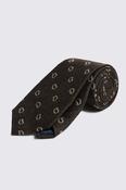 Brown Paisley Silk &amp; Linen Tie image