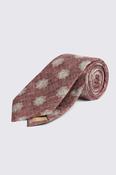 Italian Dusty Pink Silk Geometric Tie image