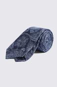 Italian Navy Silk Paisley Tie image