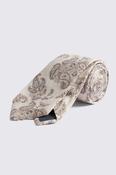 Italian White &amp; Blue Silk Paisley Tie image