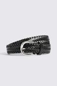 Black Leather Woven Belt image
