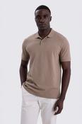 Dark Taupe Cotton Piqué Polo Shirt image