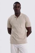 Light Taupe Cotton Piqué Polo Shirt image
