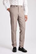 Italian Tailored Fit Neutral Wool Cotton Trousers image