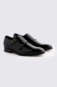 John White Haydon Black Patent Double Monk Shoe image