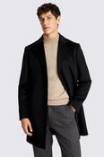 Black Wool Blend Overcoat